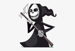 Grim Reaper Clipart Black And White - Transparent Background ...