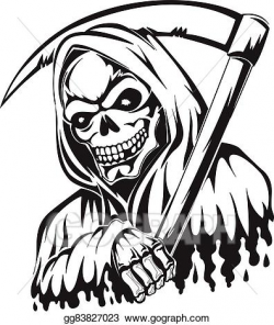 Vector Art - Tattoo of a grim reaper holding a scythe ...