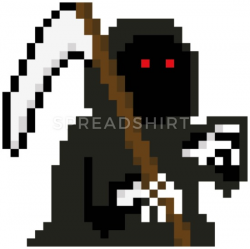 PixelArt Grim Reaper Mouse pad Horizontal - white