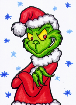 Grinch black white clipart 2 - WikiClipArt