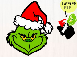 The Grinch SVG files, Grinch face svg, Christmas grinch cut ...