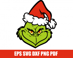 The grinch SVG, The grinch face cutfile, Grinch head svg, Layered grinch  svg, eps, dxf, png. Christmas svg, grinch clipart file for cutting
