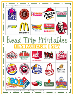 Road Trip Printables for Kids: Restaurant I Spy | Pinterest | Kids ...