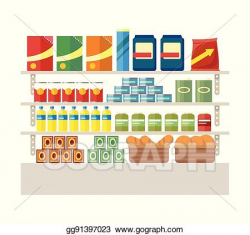 Vector Clipart - Supermarkets and grocery stores. retail ...