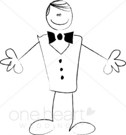 Stickfigure Groom Clipart | Cartoon Wedding Clipart