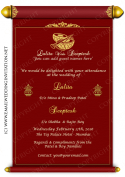 Single Page Email Wedding Invitation DIY Template - Indian Design 2 ...