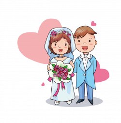 Wedding invitation Bridegroom Cartoon - Cartoon bride and groom 1236 ...