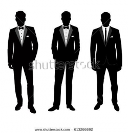 Wedding men's suit and tuxedo. Collection. The groom. Vector ...