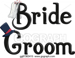Vector Clipart - Bride groom lettering. Vector Illustration ...