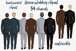 Groom clipart Wedding clipart Men in suit Engagement clipart