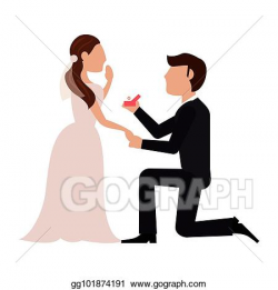 Vector Stock - Proposal groom bride wedding. Stock Clip Art ...