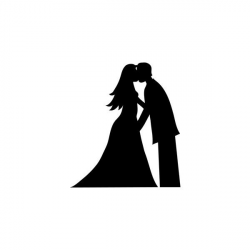 Bride And Groom Clipart Image - Bride and Groom Kissing ...