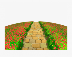 Awesome Path Stone With Flowers Ground Png - Garden With ...