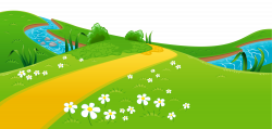 Hill Meadow And River Ground Places To Pathway Clipart Png ...