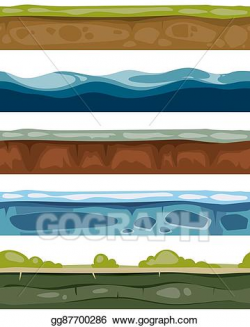 EPS Vector - Seamless landscape elements. ground, ice, water ...