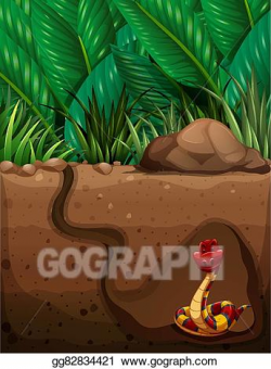 Vector Art - Snake living under the ground. Clipart Drawing ...