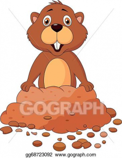 EPS Vector - Cute groundhog cartoon. Stock Clipart ...