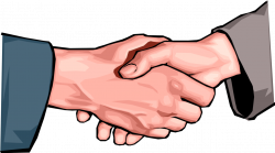 Associates Shake Hands in Greeting or Agreement - Vector Image