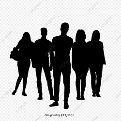 Group Silhouette Of Realistic Characters, Character, Figure ...
