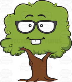 Nerd Looking Healthy Leafy Tree Wearing Eye Glasses Emoji ...