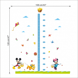 cartoon minnie mickey mouse growth chart height measure kids baby ...