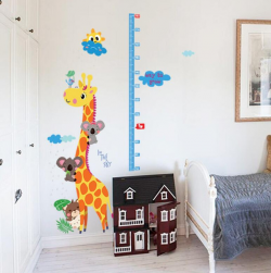 Cartoon Giraffe Height Measure Wall Sticker For Kids Rooms Nursery 90*140cm  Home Decor Growth Chart Mural Child Height Art Decal Appliques For Walls ...