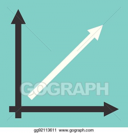 Vector Illustration - Line chart, linear growth. Stock Clip ...