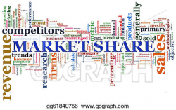Clipart - Market share word tags. Stock Illustration ...