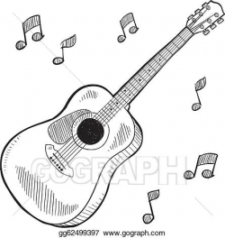 Vector Art - Acoustic guitar sketch. Clipart Drawing ...