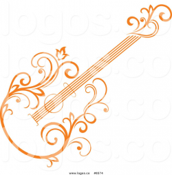 Royalty Free Clip Art Vector Logo of an Orange Floral Vine ...