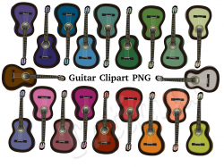 Vintage Guitar Clipart, Music Vector Graphics, PNG Colorful Printabe  Planner, Retro Style Icon Stickers, Music Lover, Guitar Player Gift
