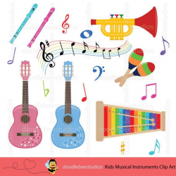 Colorful Musical Instruments Clipart, Kids Musical ...