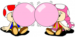 Toad and Toadette Bubble Gum 2 by PokeGirlRULES on DeviantArt