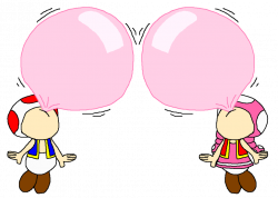 Toad and Toadette Lifting with Blowing Bubble Gum by PokeGirlRULES ...