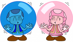 Toad and Toadette Bubble Gum Color Love by PokeGirlRULES on DeviantArt