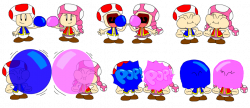 Toad and Toadette Bubble Gum Pop by PokeGirlRULES on DeviantArt