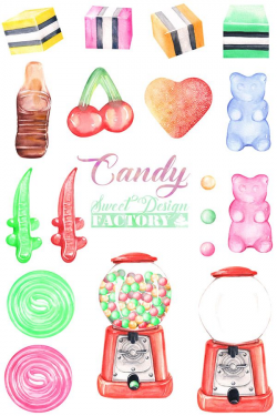 Candy clipart/ watercolor clip art/ jelly clipart / candy ...