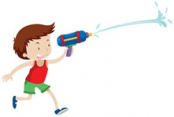 Boy Playing With Water Gun stock vectors - Clipart.me