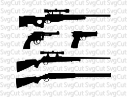 Guns SVG pack, Guns clipart vector, Digital download guns, Guns cut file,  Guns silhouette cricut designs