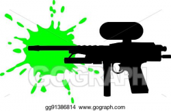Vector Stock - Paintball gun with green splash. Clipart ...
