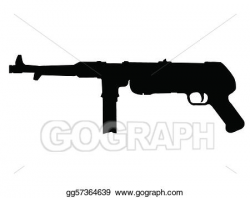 Vector Clipart - Ww2 - sub-machine gun. Vector Illustration ...