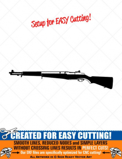 Detailed M1 Garand WW2 Rifle-Gun Clipart-Vector Clip Art Graphics-Digital  Download-Cut Ready Files-CNC-Vinyl Sign Design-eps, ai,svg,dxf,png