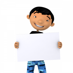 Cool Boy Holding a Blank Board | Free PNG images from ...