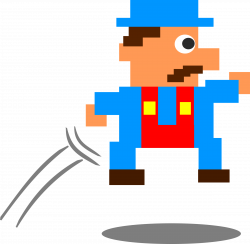 Clipart - Jumping Pixel Guy