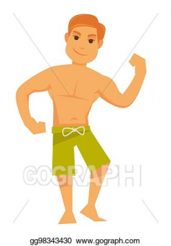 Clip Art Vector - Man showing muscles. Stock EPS gg98343430 ...