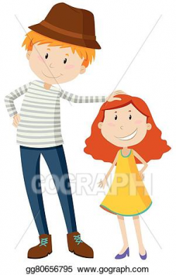 EPS Illustration - Tall man and short girl. Vector Clipart ...