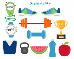 INSTANT DOWNLOAD Gym clipart,Fitness Clipart for Personal and ...