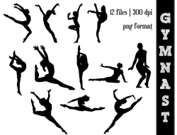 Gymnast Silhouettes // Gymnastics Silhouette // GYM Clipart // Athletic,  Athlete Silhouettes