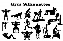 Gym silhouettes,silhouettes,Gym illustrations,male,boy ...