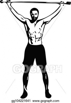 EPS Illustration - Man with barbell doing squats in gym ...